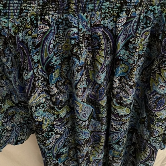 Lascana: Elastic Off the Shoulder (with straps) Blue Paisley Midi Dress- 14 - Picture 10 of 16